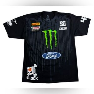 DC Shoes OFFICIAL Ken Block Shirt Monster Energy Ford Racing Black Large L 43